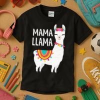Mama Llama Mother Day Kids T-Shirt thumb 3