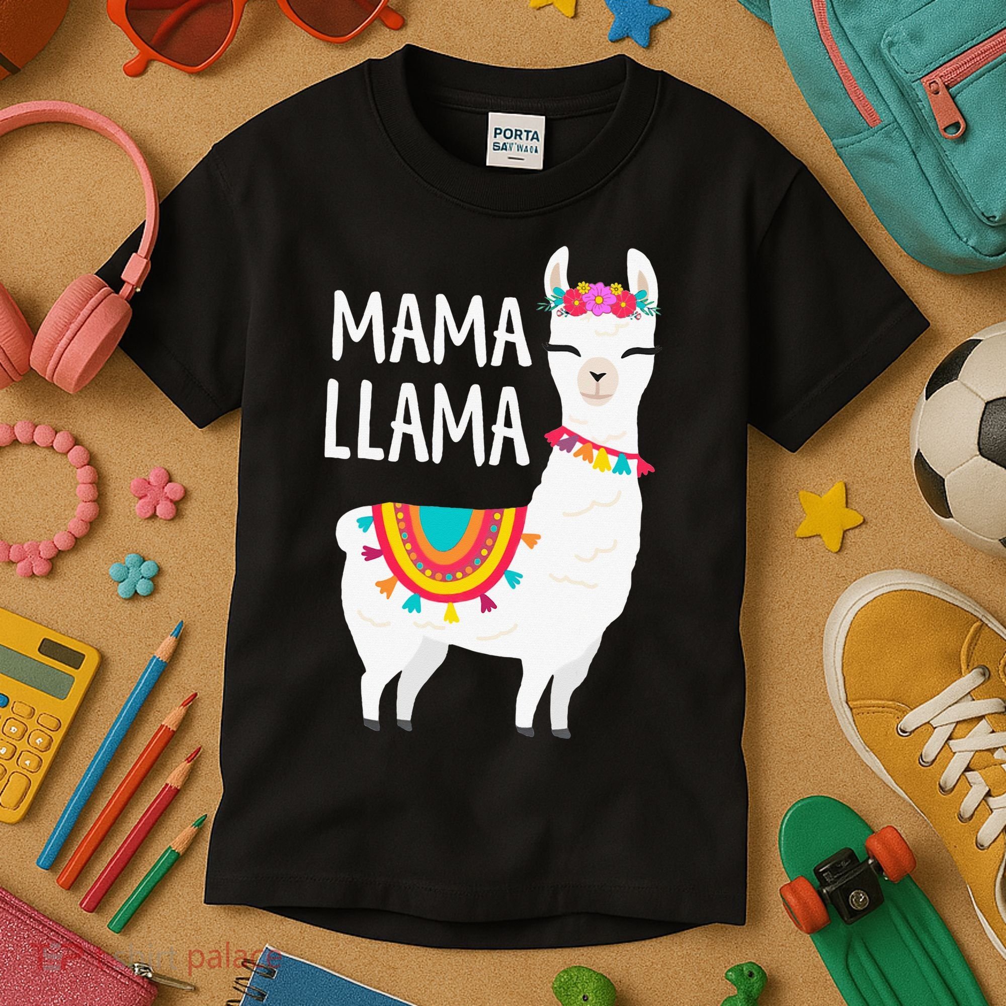 Mama Llama Mother Day Kids T-Shirt