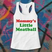 Mommys Little Meatball Funny Italian Joke Women's Tank Top thumb 3
