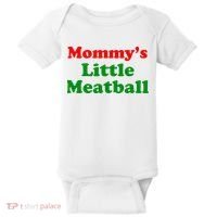 Mommys Little Meatball Funny Italian Joke Baby Bodysuit thumb 0