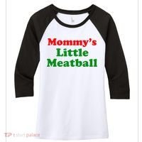Mommys Little Meatball Funny Italian Joke Women's Tri-Blend 3/4-Sleeve Raglan Shirt thumb 0