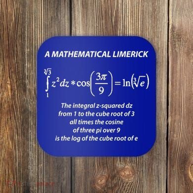 Mathematical Limerick Math Geek Nerd Gift Meaningful Gift Coaster