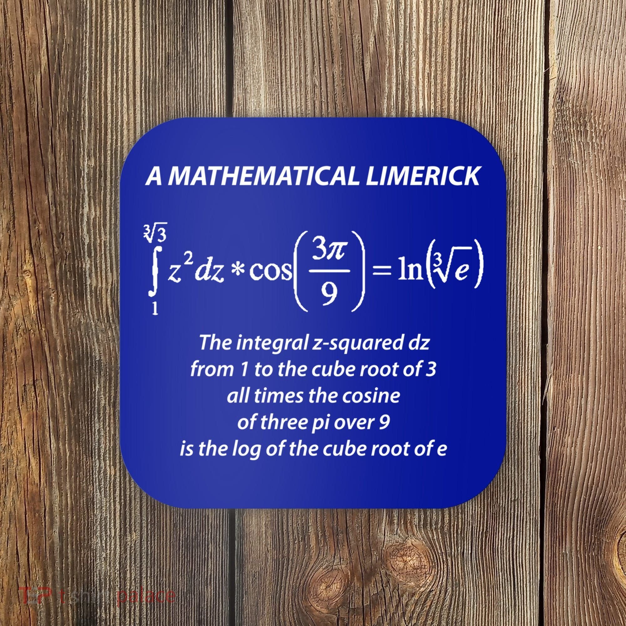 Mathematical Limerick Math Geek Nerd Gift Meaningful Gift Coaster