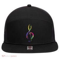 Musican Lover Musical Notes Just Music 7 Panel Mesh Trucker Snapback Hat thumb 0