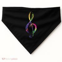 Musican Lover Musical Notes Just Music USA-Made Doggie Bandana thumb 0