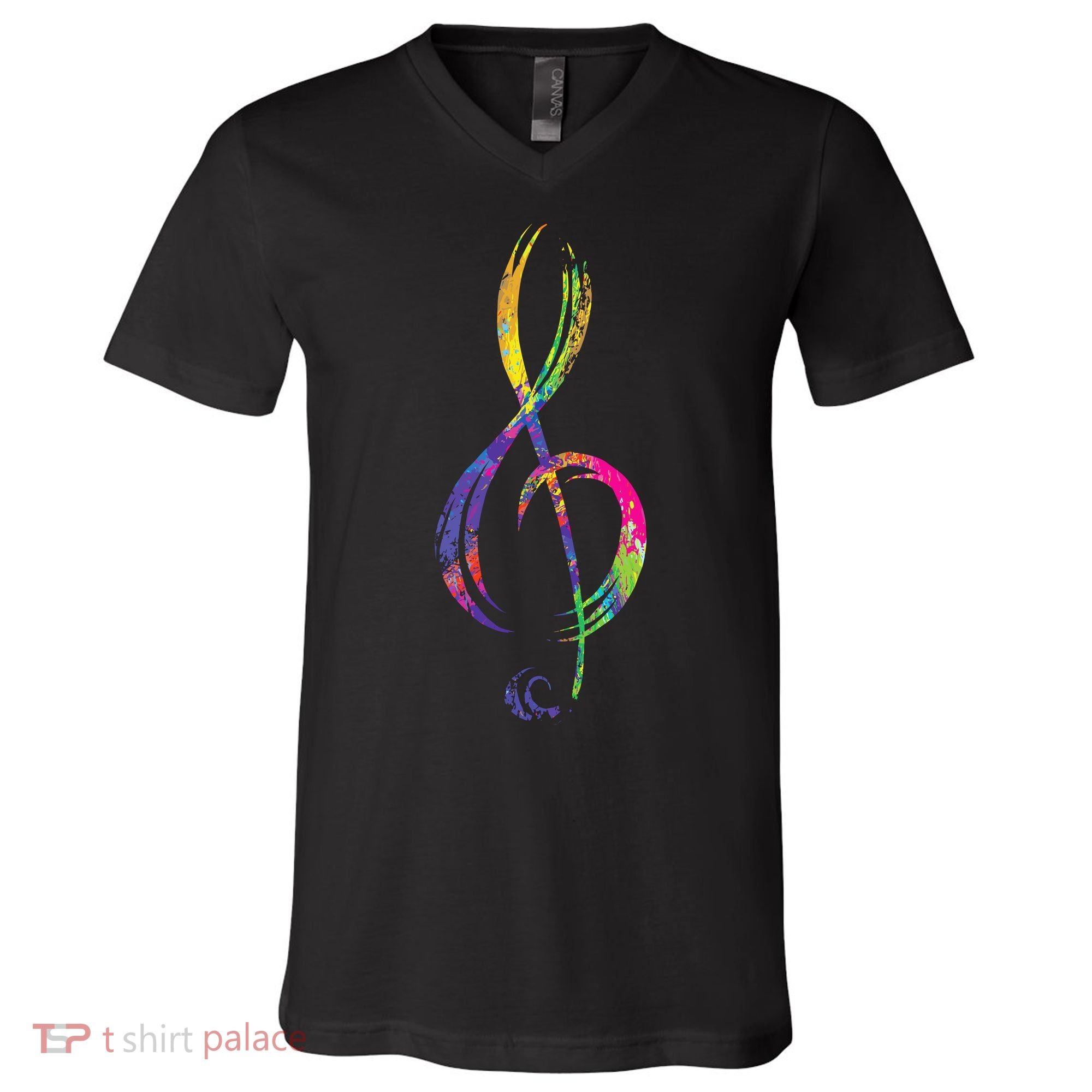 Musican Lover Musical Notes Just Music V-Neck T-Shirt