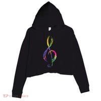 Musican Lover Musical Notes Just Music Crop Fleece Hoodie thumb 0