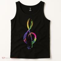 Musican Lover Musical Notes Just Music Tank Top thumb 2
