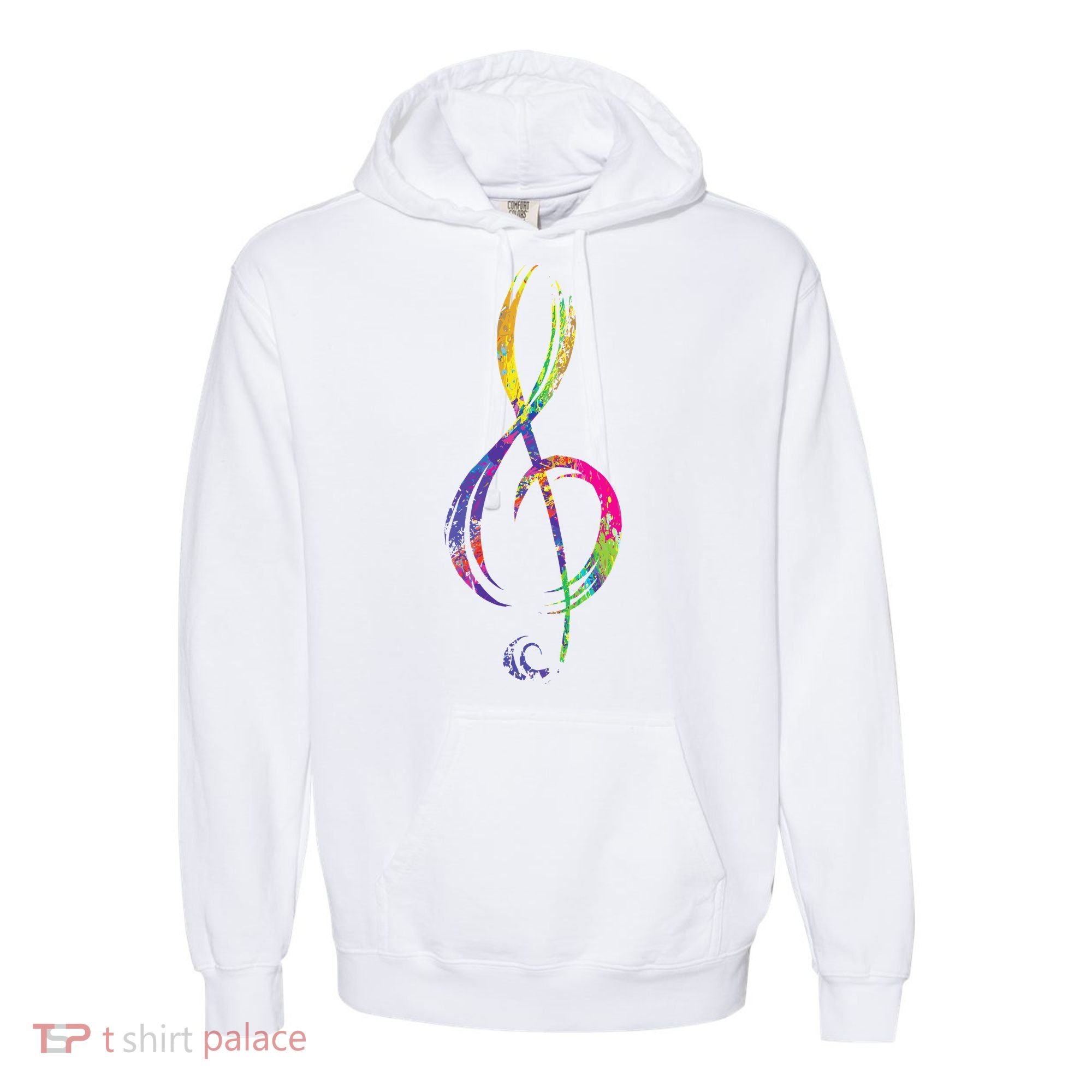Musican Lover Musical Notes Just Music Comfort Colors Garment-Dyed Hooded Sweatshirt
