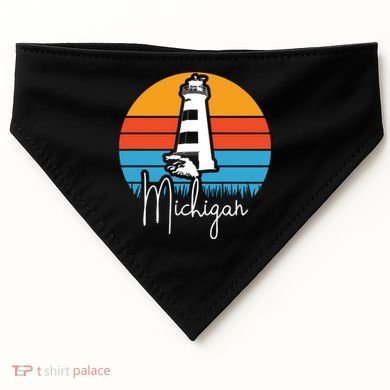 Michigan Lighthouse USA-Made Doggie Bandana