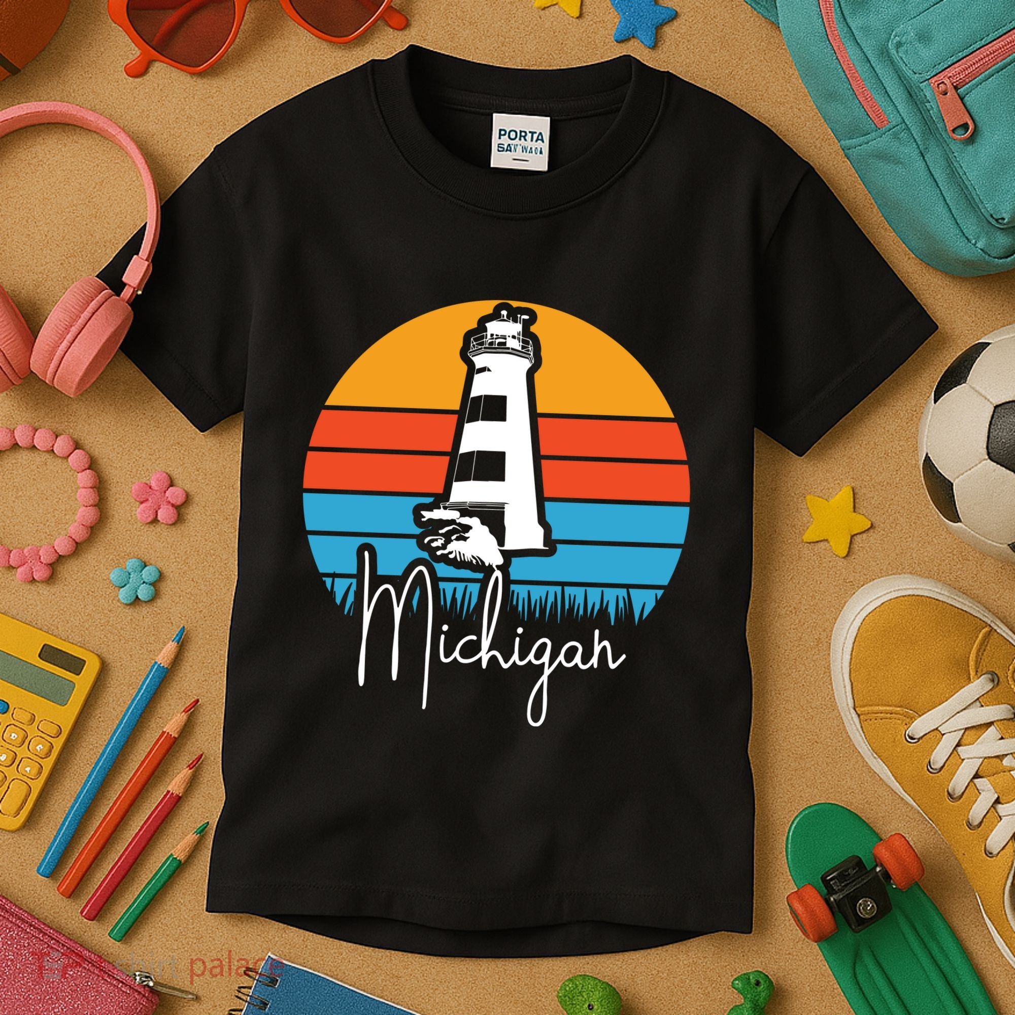 Michigan Lighthouse Kids T-Shirt