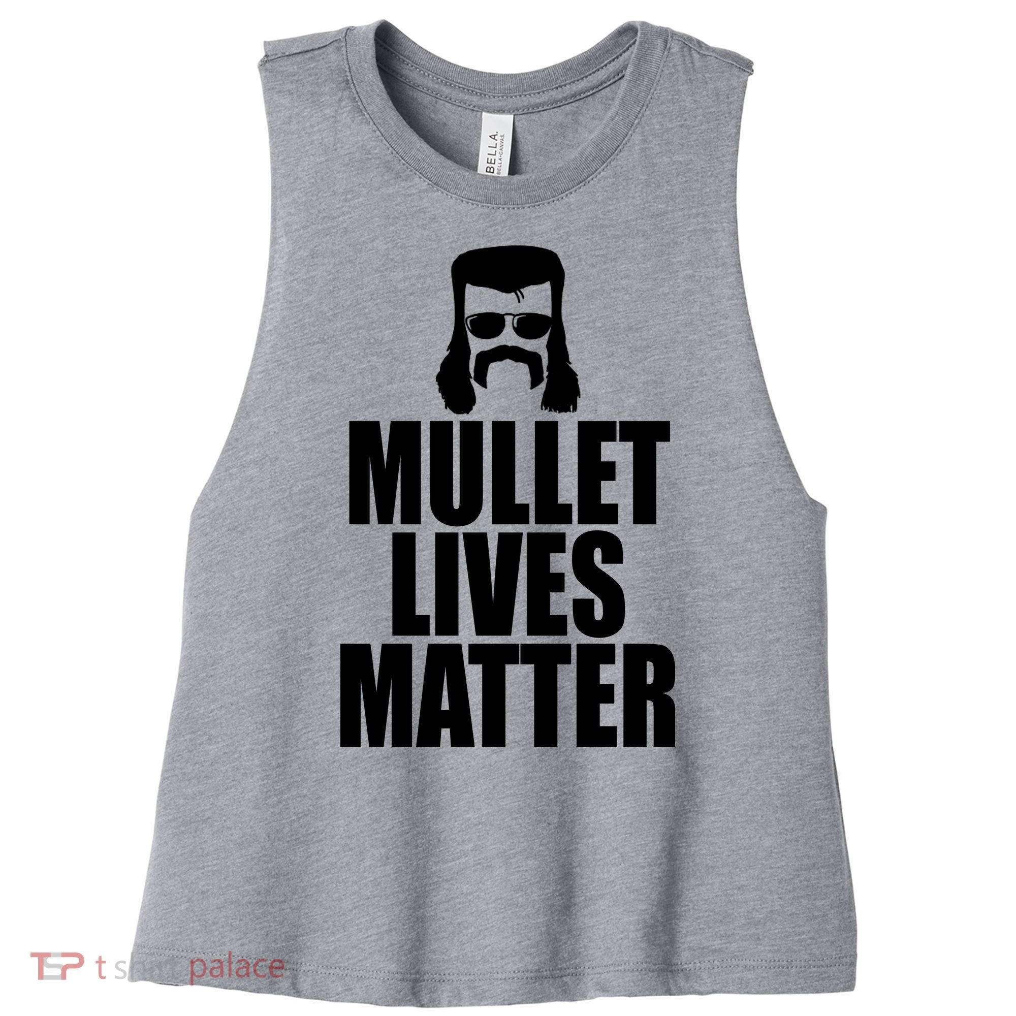 Mullet Lives Matter Women's Racerback Cropped Tank