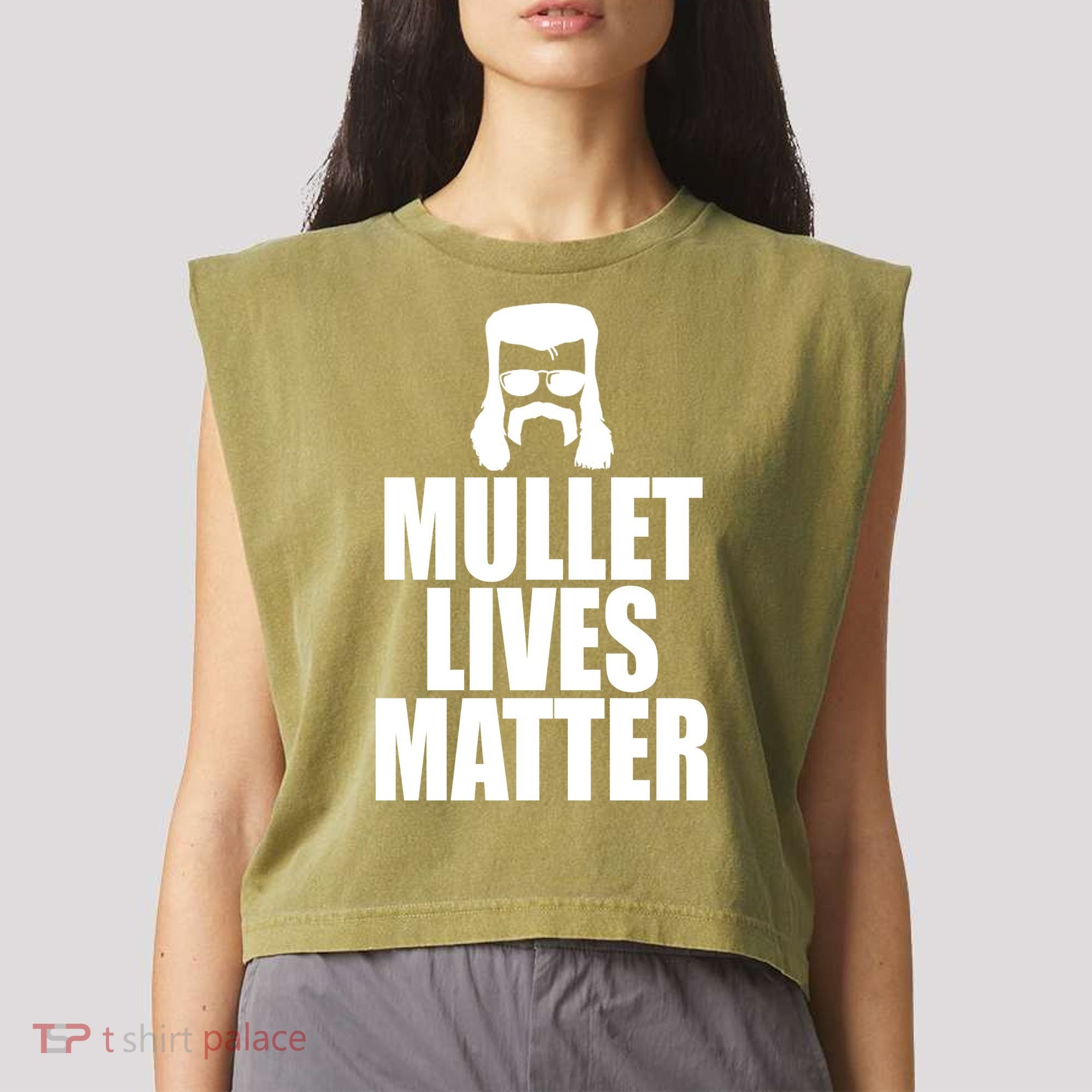 Mullet Lives Matter Garment-Dyed Women's Muscle Tee