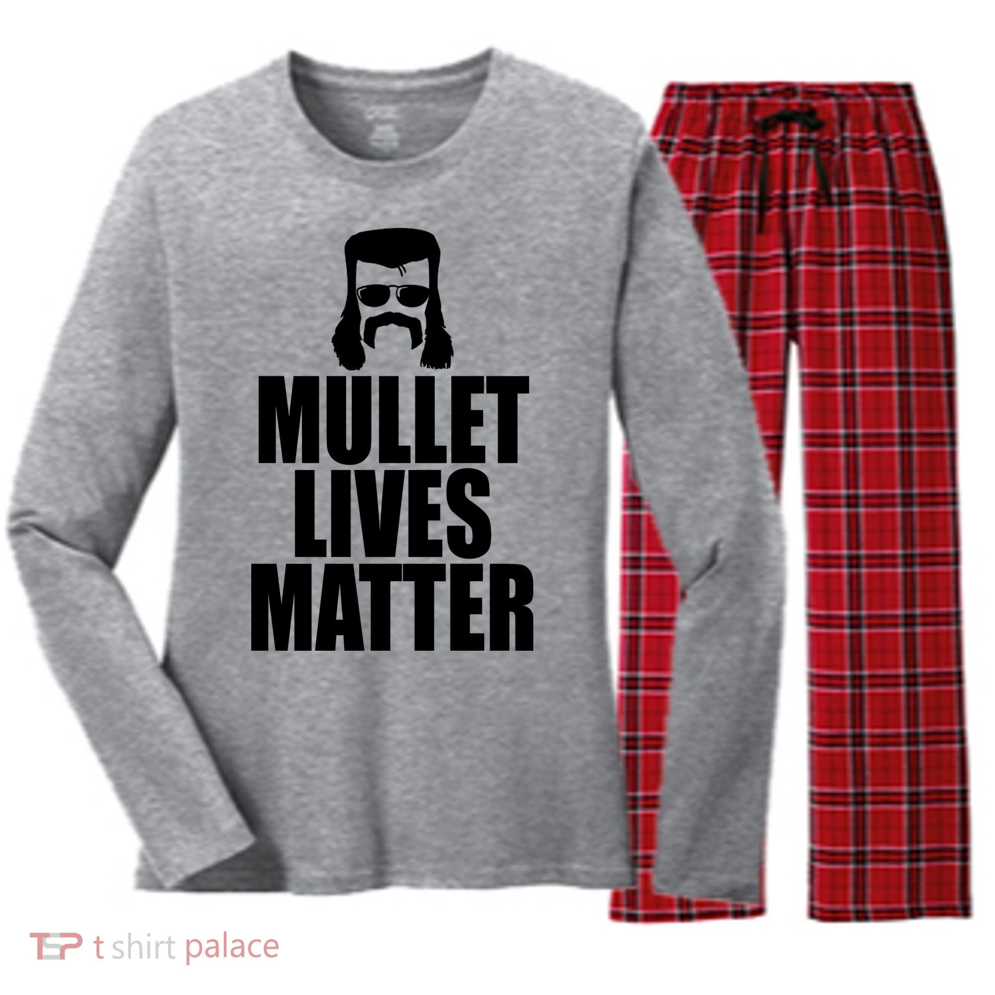 Mullet Lives Matter Women's Long Sleeve Flannel Pajama Set 