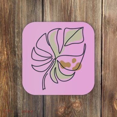 Monstera Leaf Monstera Deliciosa Cheese Plant Line Art Gift Coaster