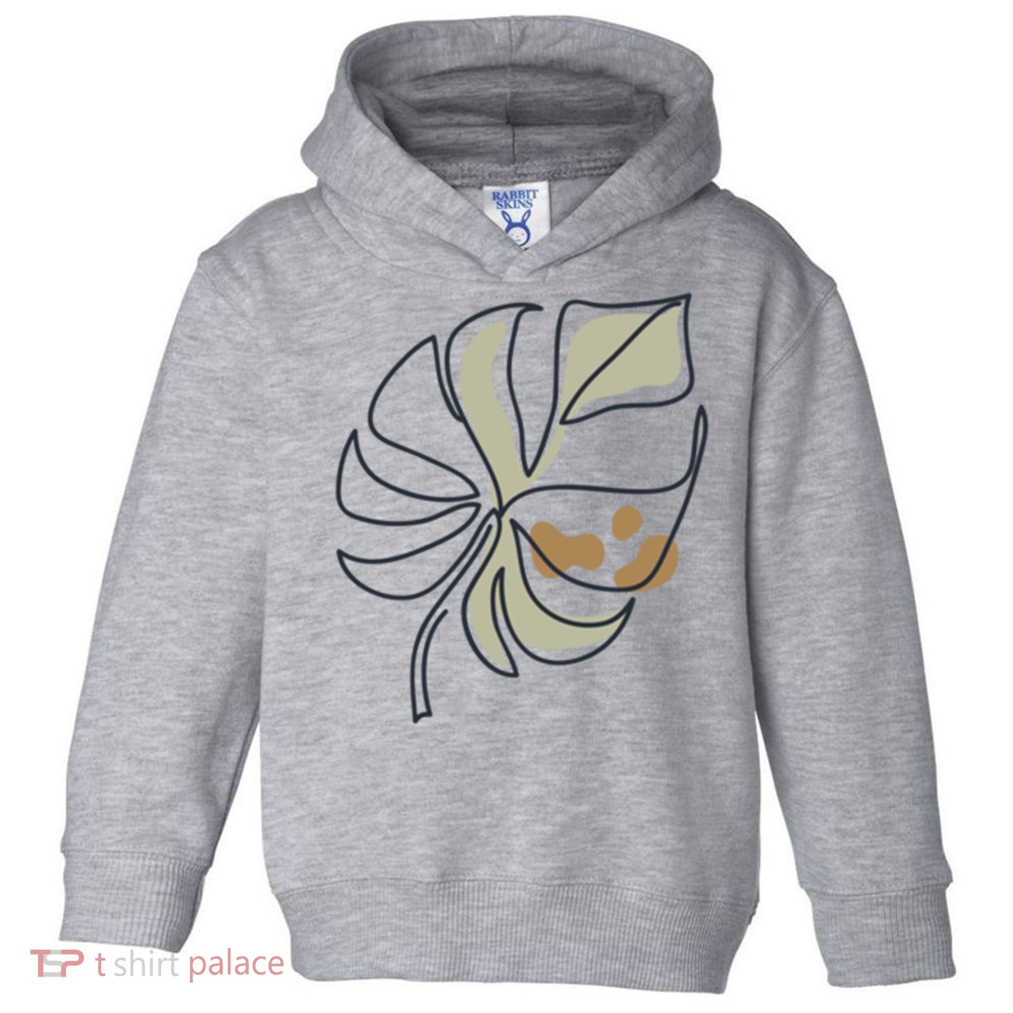 Monstera Leaf Monstera Deliciosa Cheese Plant Line Art Gift Toddler Hoodie