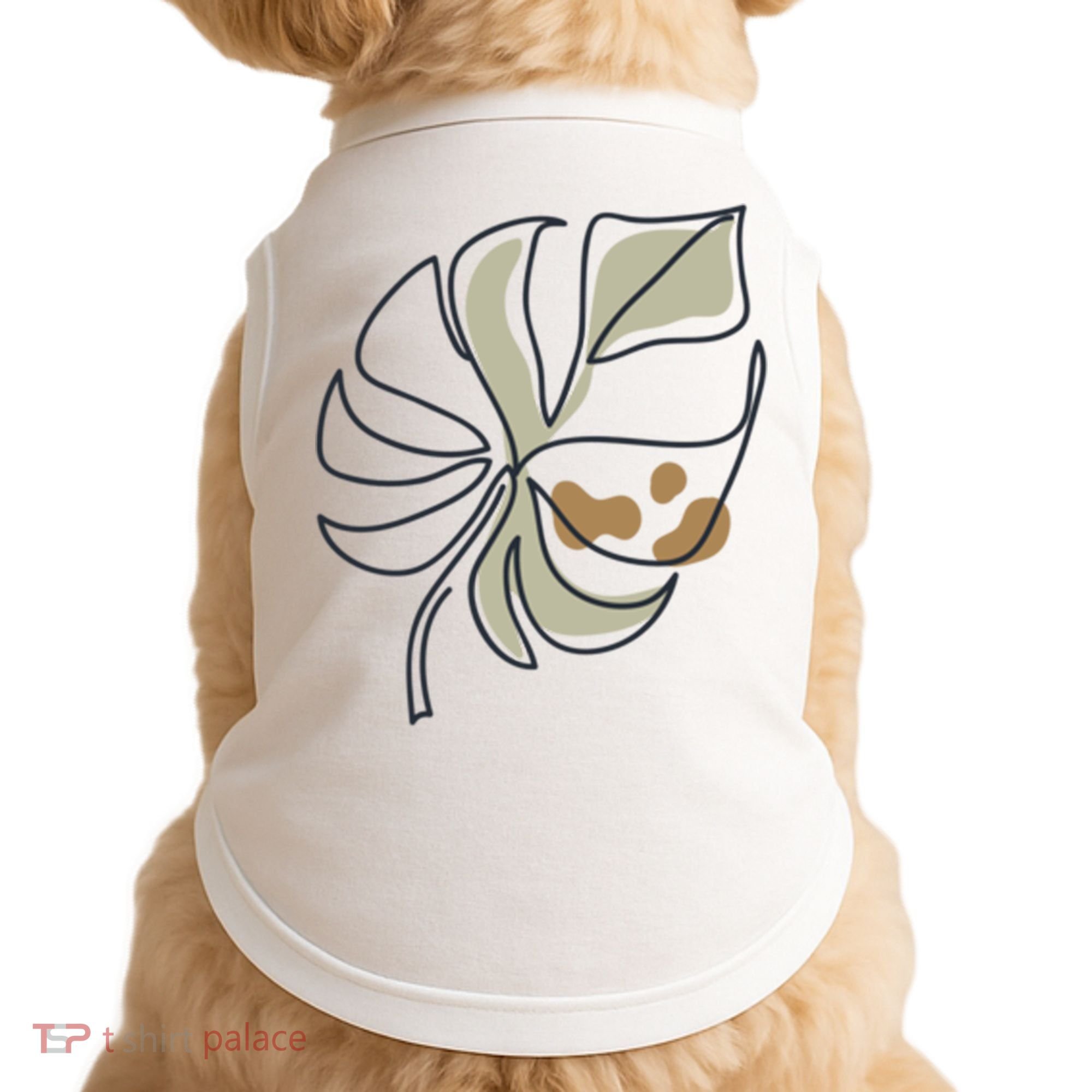 Monstera Leaf Monstera Deliciosa Cheese Plant Line Art Gift Doggie Tank