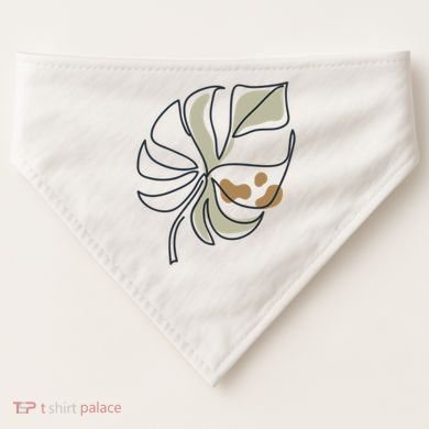 Monstera Leaf Monstera Deliciosa Cheese Plant Line Art Gift USA-Made Doggie Bandana