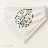 Monstera Leaf Monstera Deliciosa Cheese Plant Line Art Gift USA-Made Doggie Bandana thumb 0