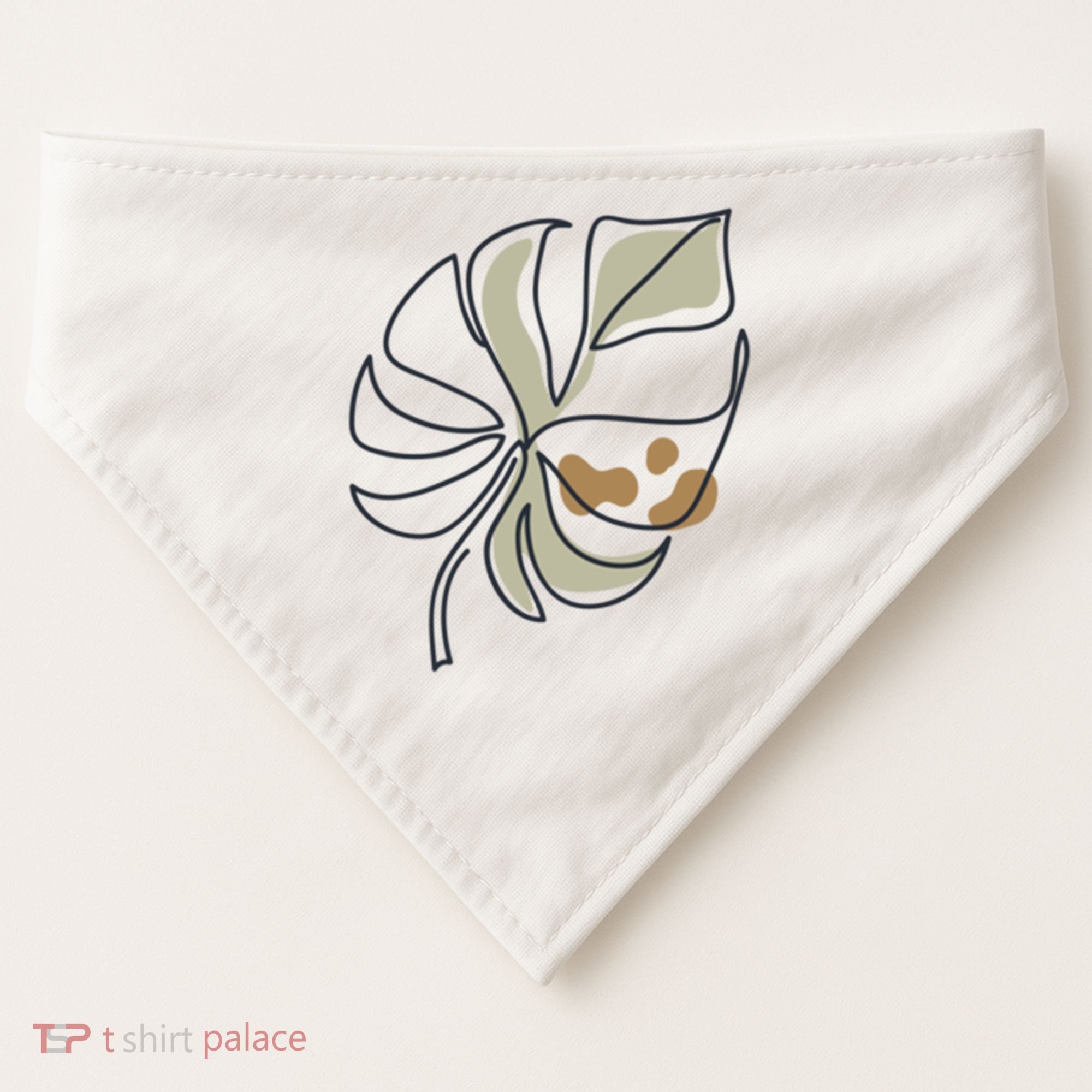 Monstera Leaf Monstera Deliciosa Cheese Plant Line Art Gift USA-Made Doggie Bandana