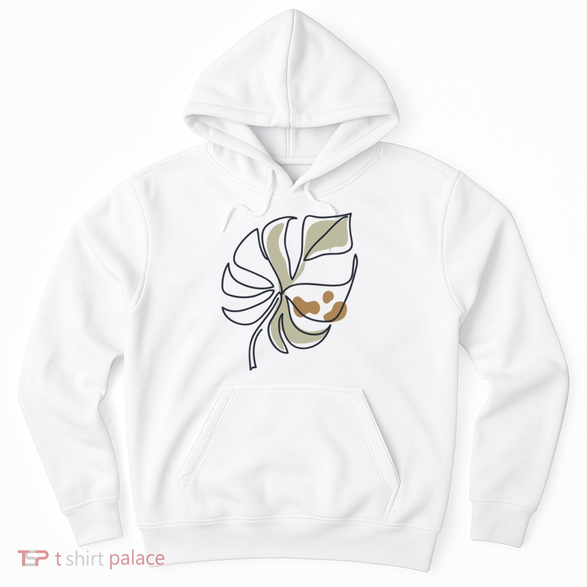 Monstera Leaf Monstera Deliciosa Cheese Plant Line Art Gift Hoodie