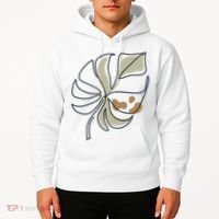 Monstera Leaf Monstera Deliciosa Cheese Plant Line Art Gift Hoodie thumb 2