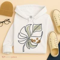 Monstera Leaf Monstera Deliciosa Cheese Plant Line Art Gift Hoodie thumb 4