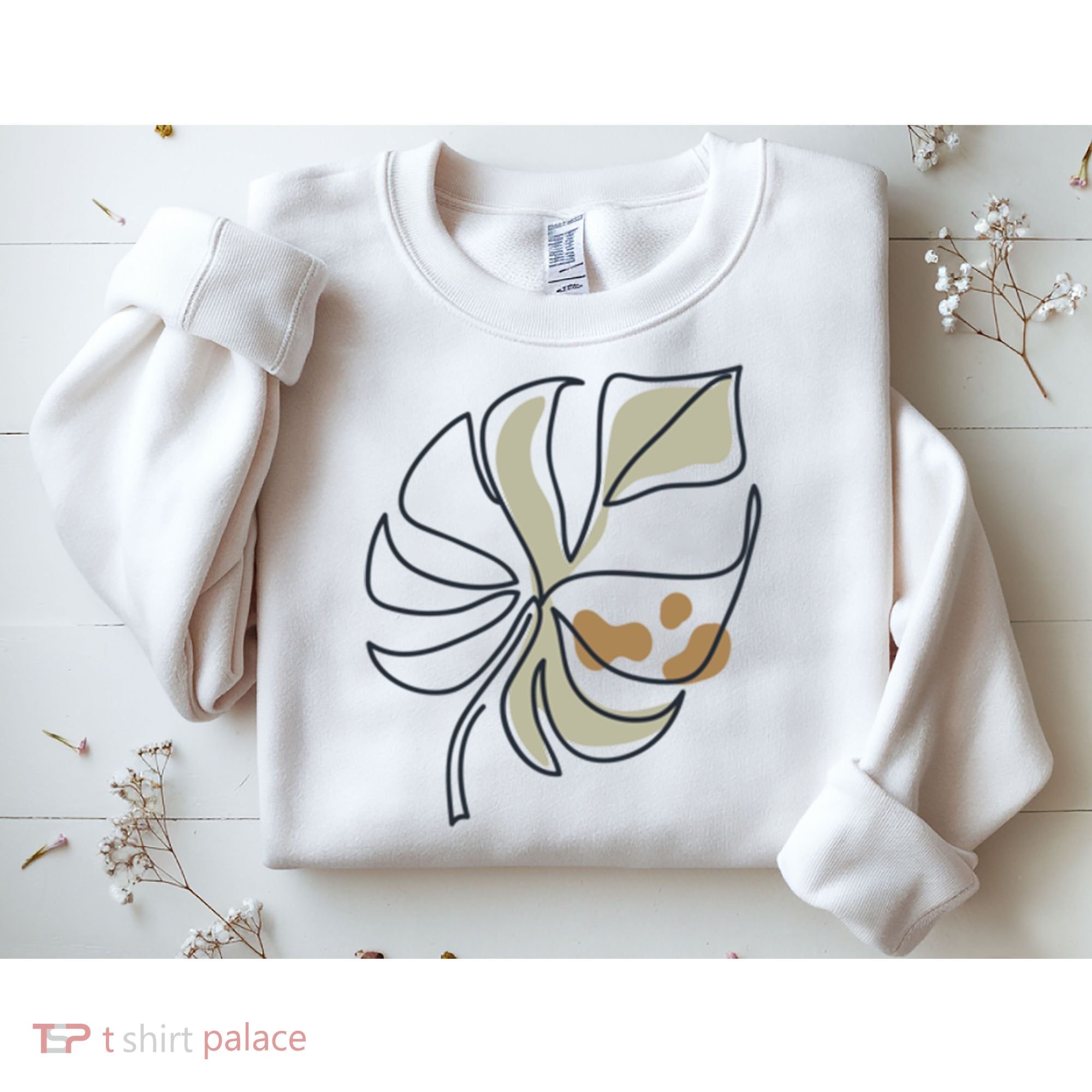 Monstera Leaf Monstera Deliciosa Cheese Plant Line Art Gift Sweatshirt