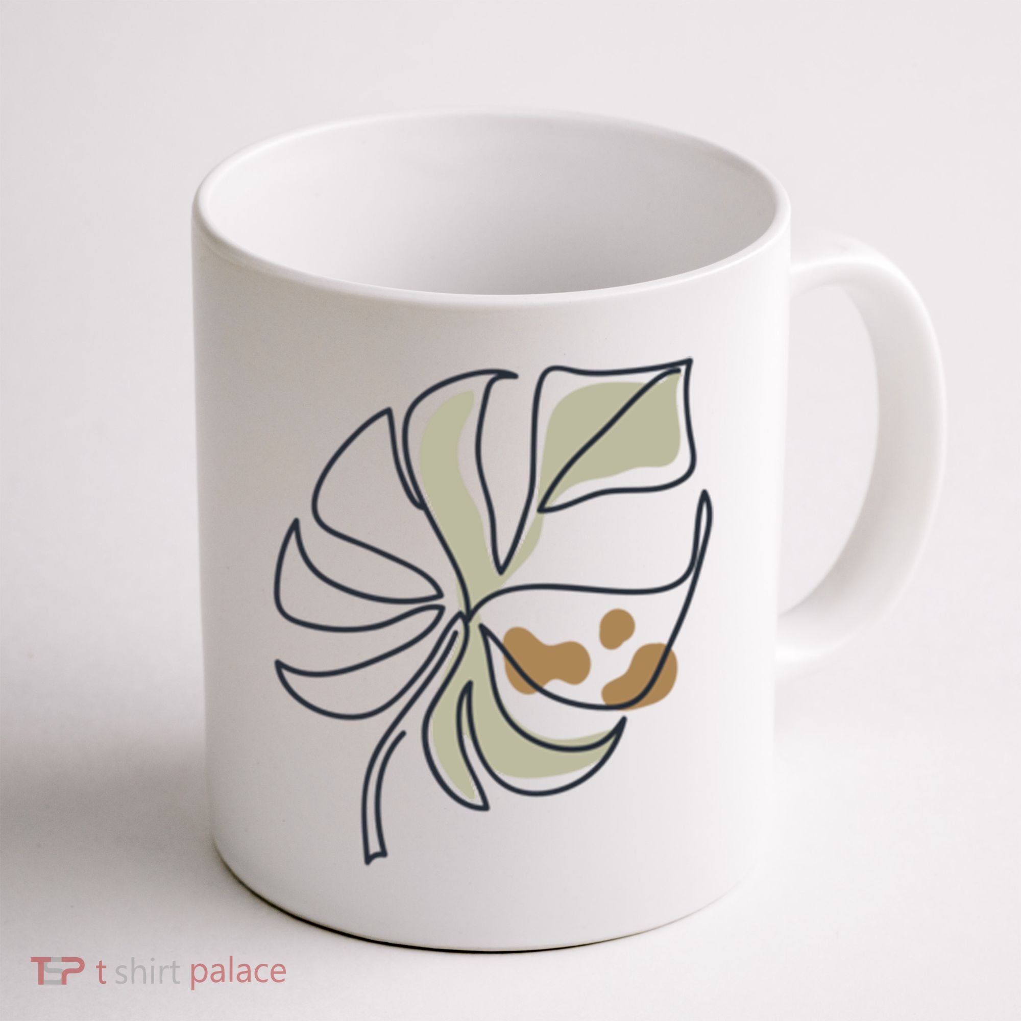 Monstera Leaf Monstera Deliciosa Cheese Plant Line Art Gift Coffee Mug