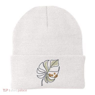 Monstera Leaf Monstera Deliciosa Cheese Plant Line Art Gift Beanie