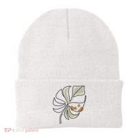 Monstera Leaf Monstera Deliciosa Cheese Plant Line Art Gift Beanie thumb 0
