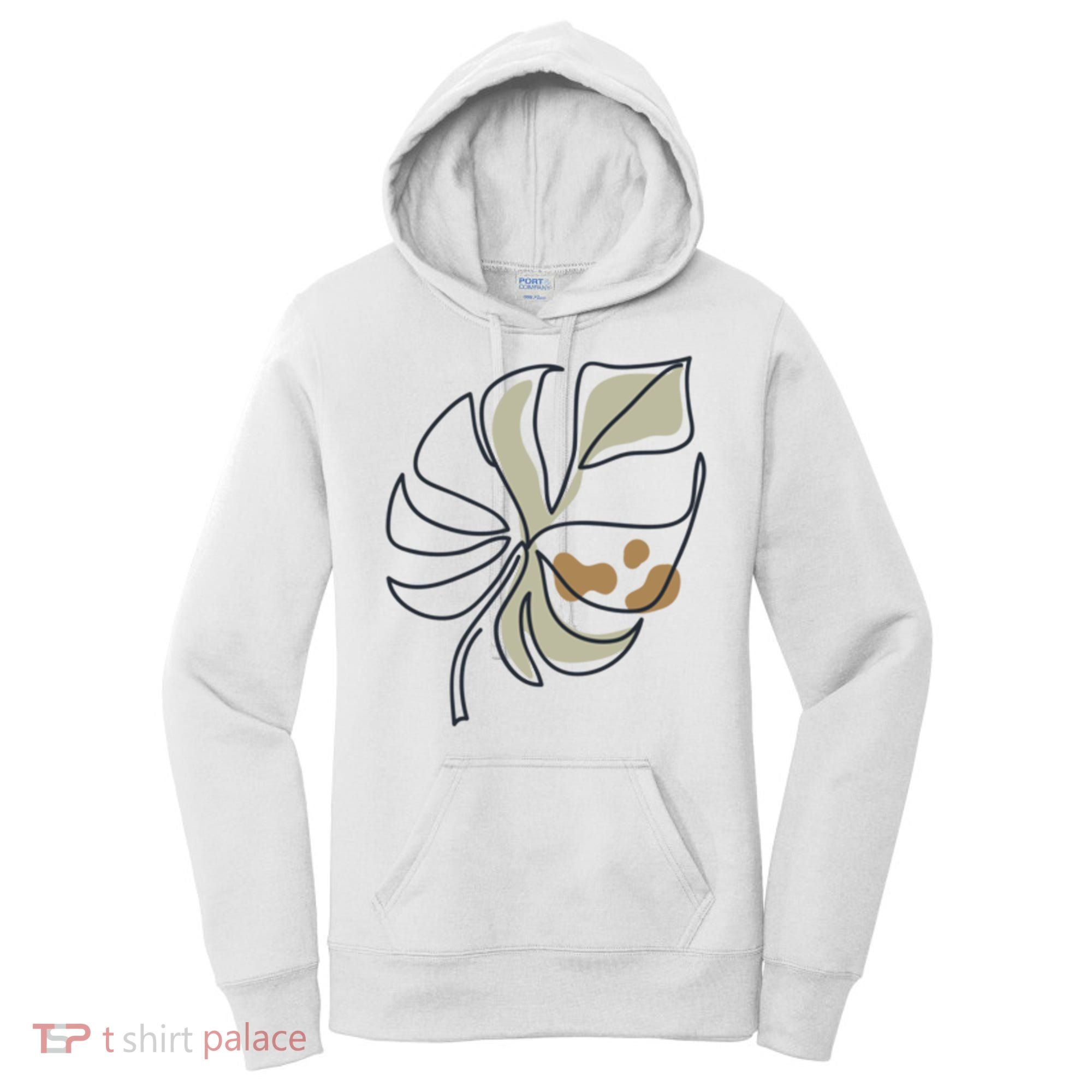 Monstera Leaf Monstera Deliciosa Cheese Plant Line Art Gift Women's Hoodie