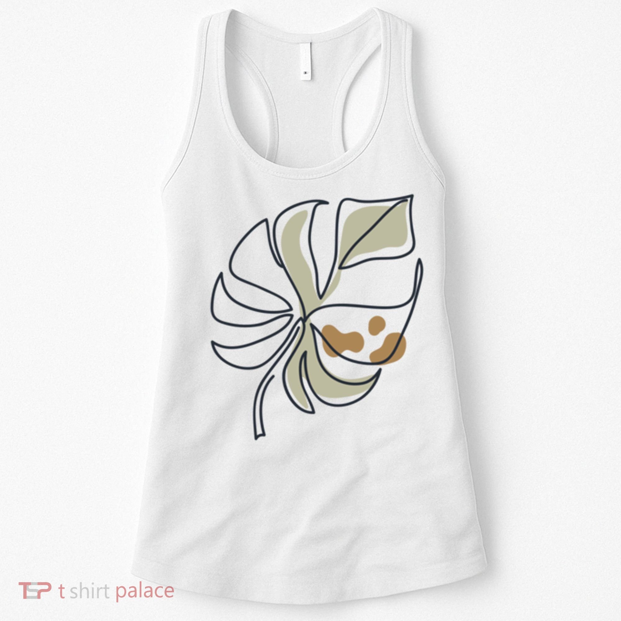 Monstera Leaf Monstera Deliciosa Cheese Plant Line Art Gift Women's Tank Top