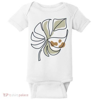 Monstera Leaf Monstera Deliciosa Cheese Plant Line Art Gift Baby Bodysuit