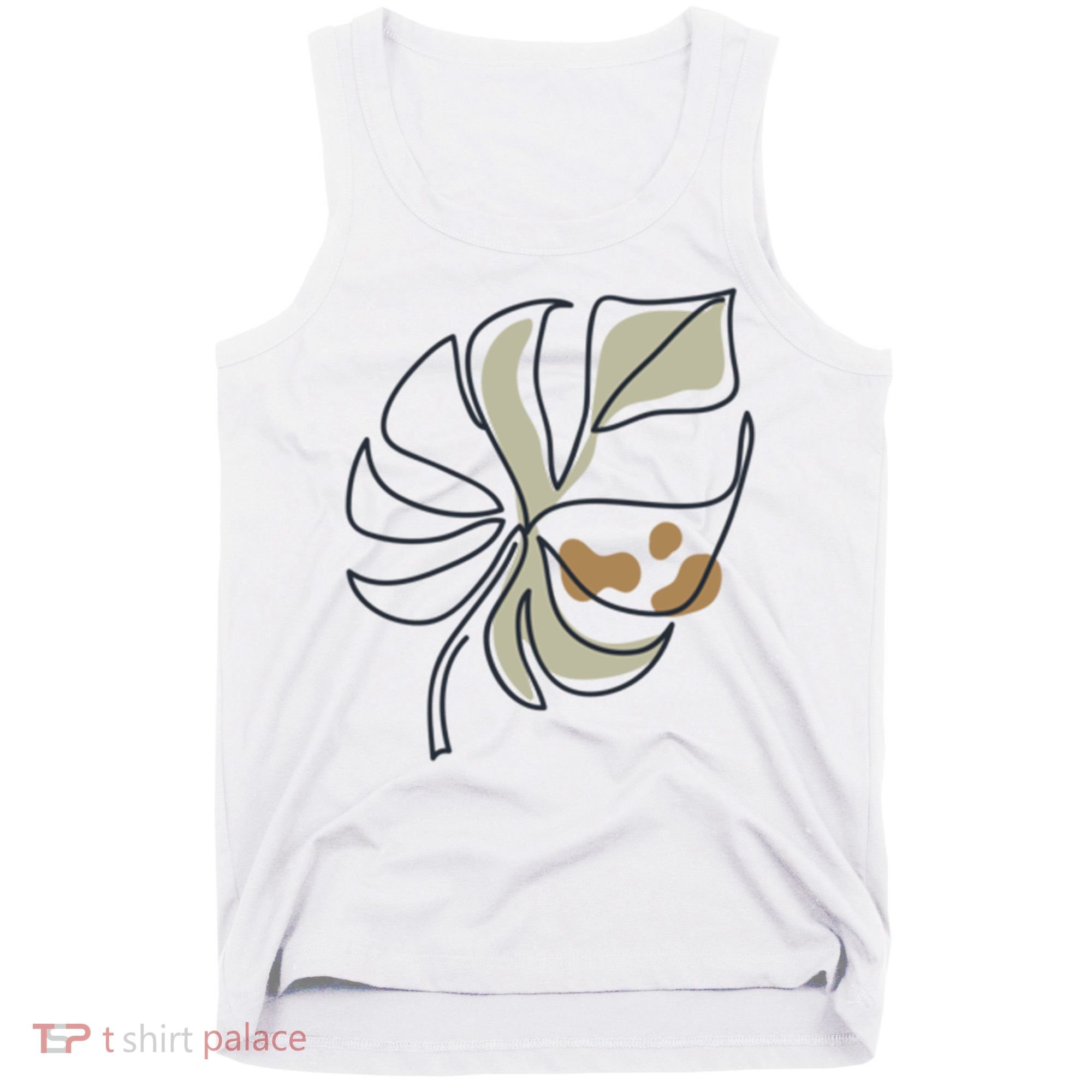 Monstera Leaf Monstera Deliciosa Cheese Plant Line Art Gift Tank Top
