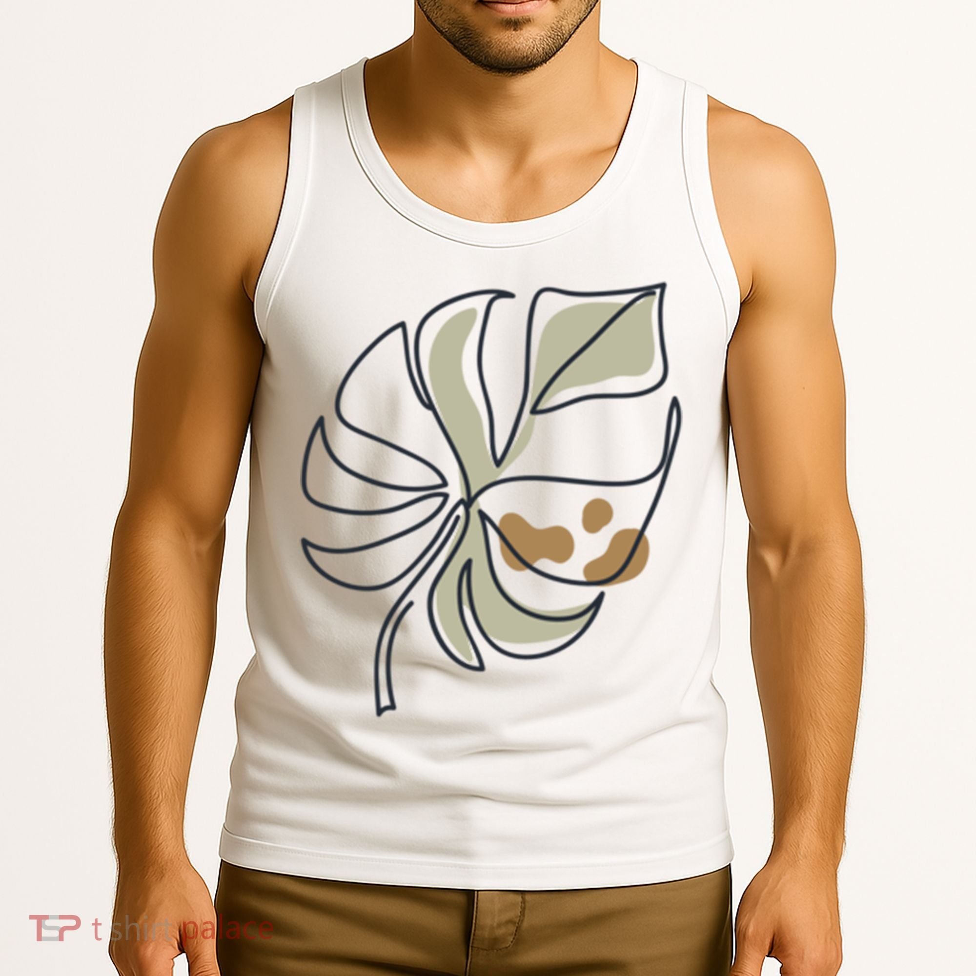 Monstera Leaf Monstera Deliciosa Cheese Plant Line Art Gift Tank Top