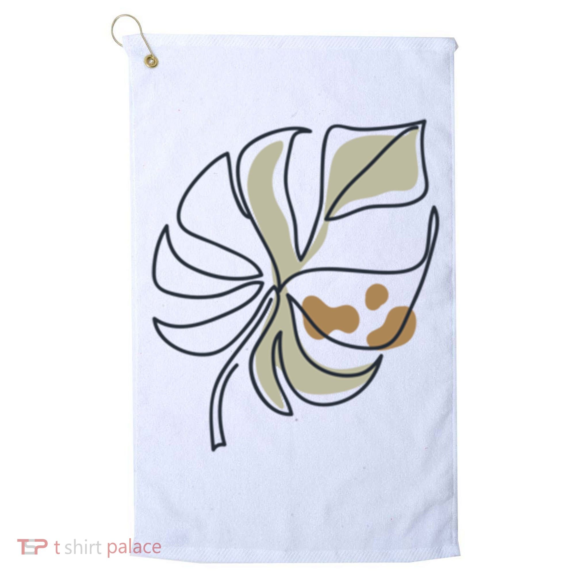 Monstera Leaf Monstera Deliciosa Cheese Plant Line Art Gift Golf Towel
