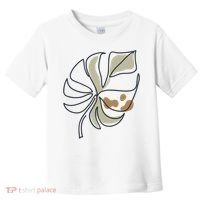 Monstera Leaf Monstera Deliciosa Cheese Plant Line Art Gift Toddler T-Shirt thumb 0