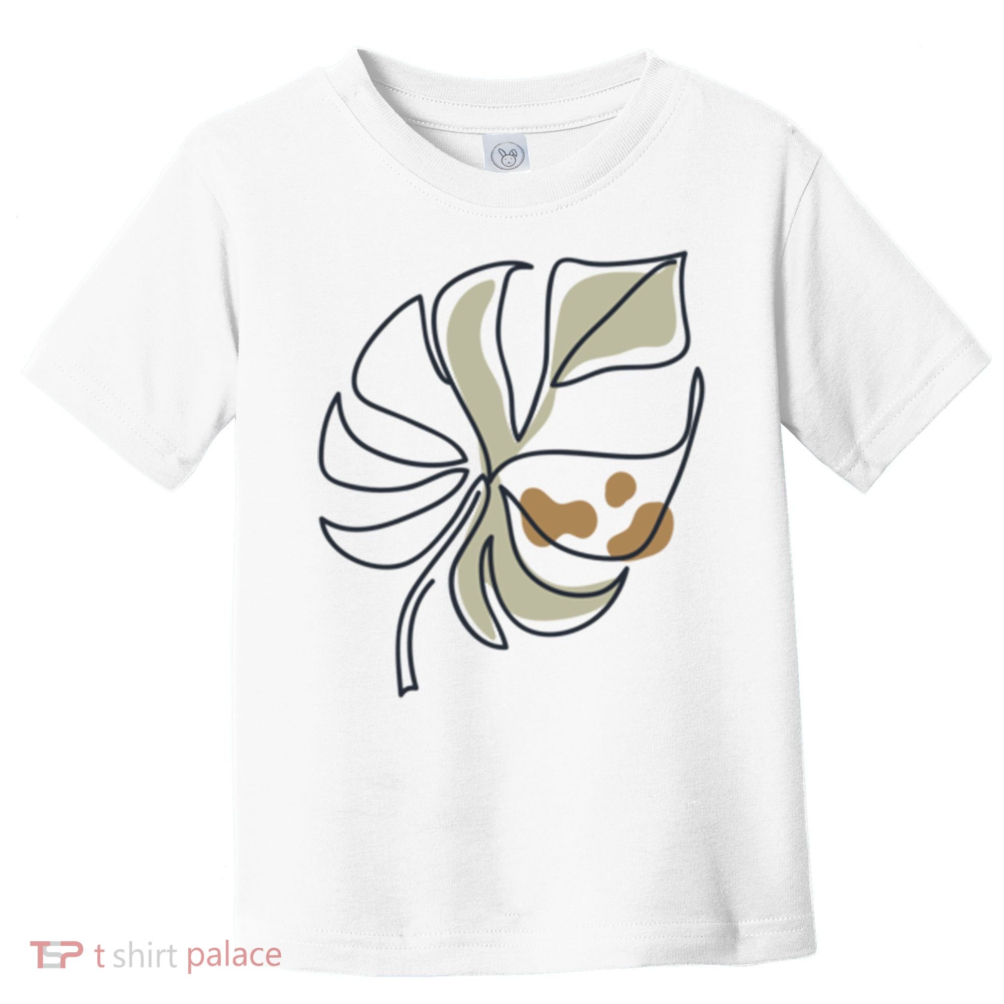 Monstera Leaf Monstera Deliciosa Cheese Plant Line Art Gift Toddler T-Shirt