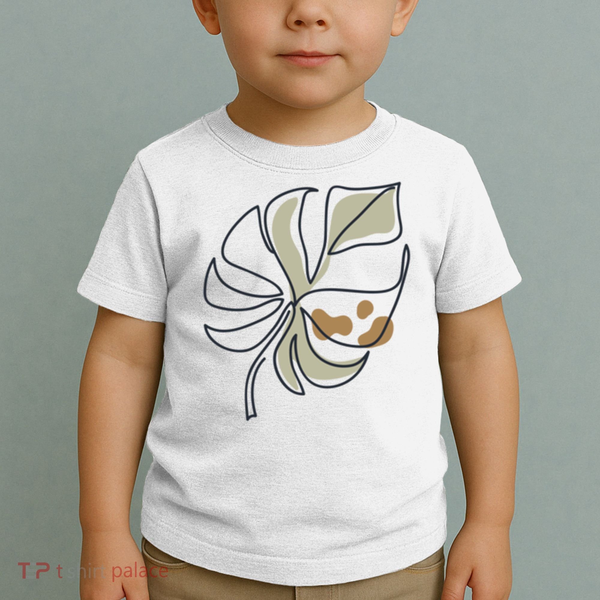 Monstera Leaf Monstera Deliciosa Cheese Plant Line Art Gift Toddler T-Shirt