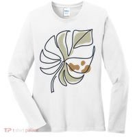 Monstera Leaf Monstera Deliciosa Cheese Plant Line Art Gift Women's Long Sleeve Shirt thumb 0