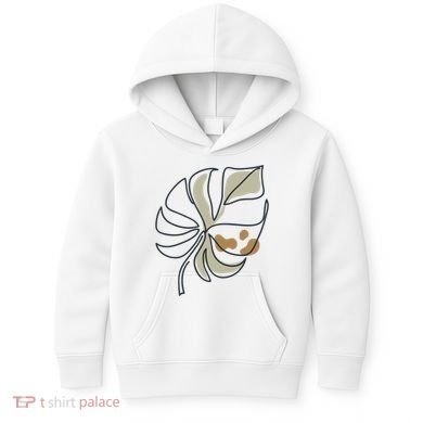 Monstera Leaf Monstera Deliciosa Cheese Plant Line Art Gift Kids Hoodie