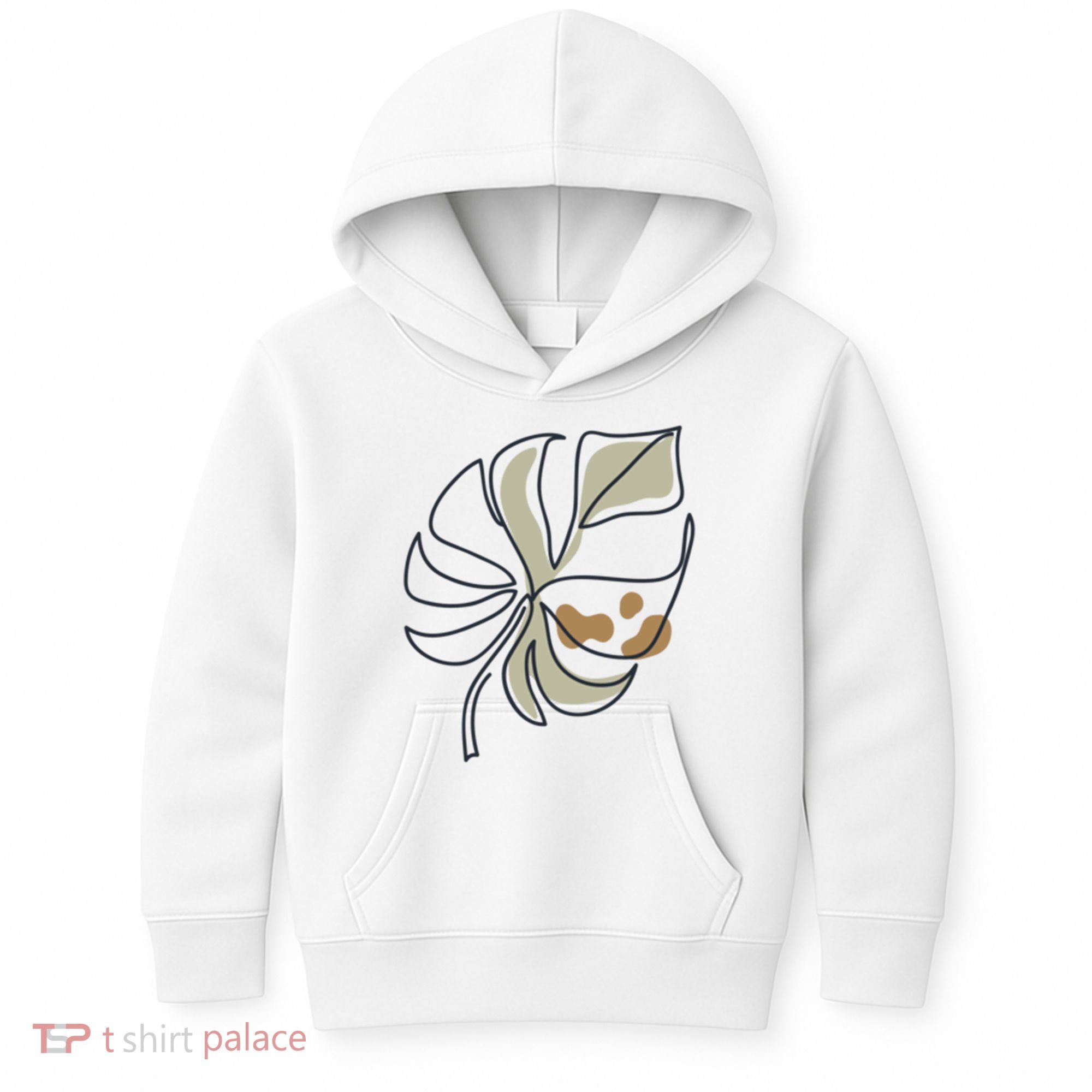 Monstera Leaf Monstera Deliciosa Cheese Plant Line Art Gift Kids Hoodie