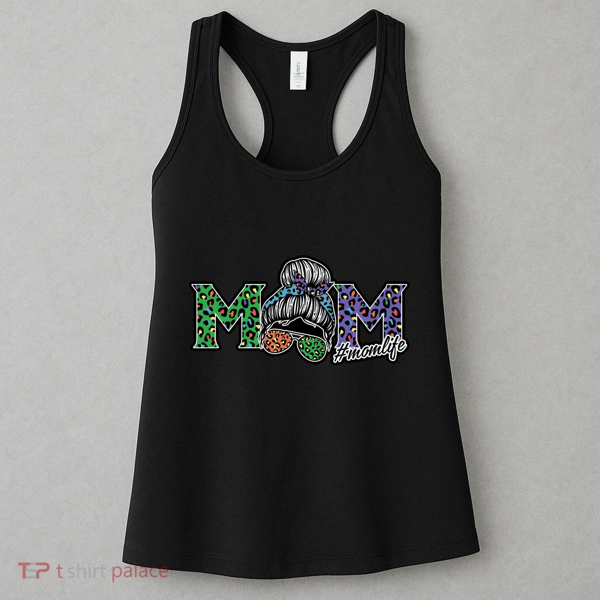 Mom Life Mothers Day Hair Bun Women's Tank Top
