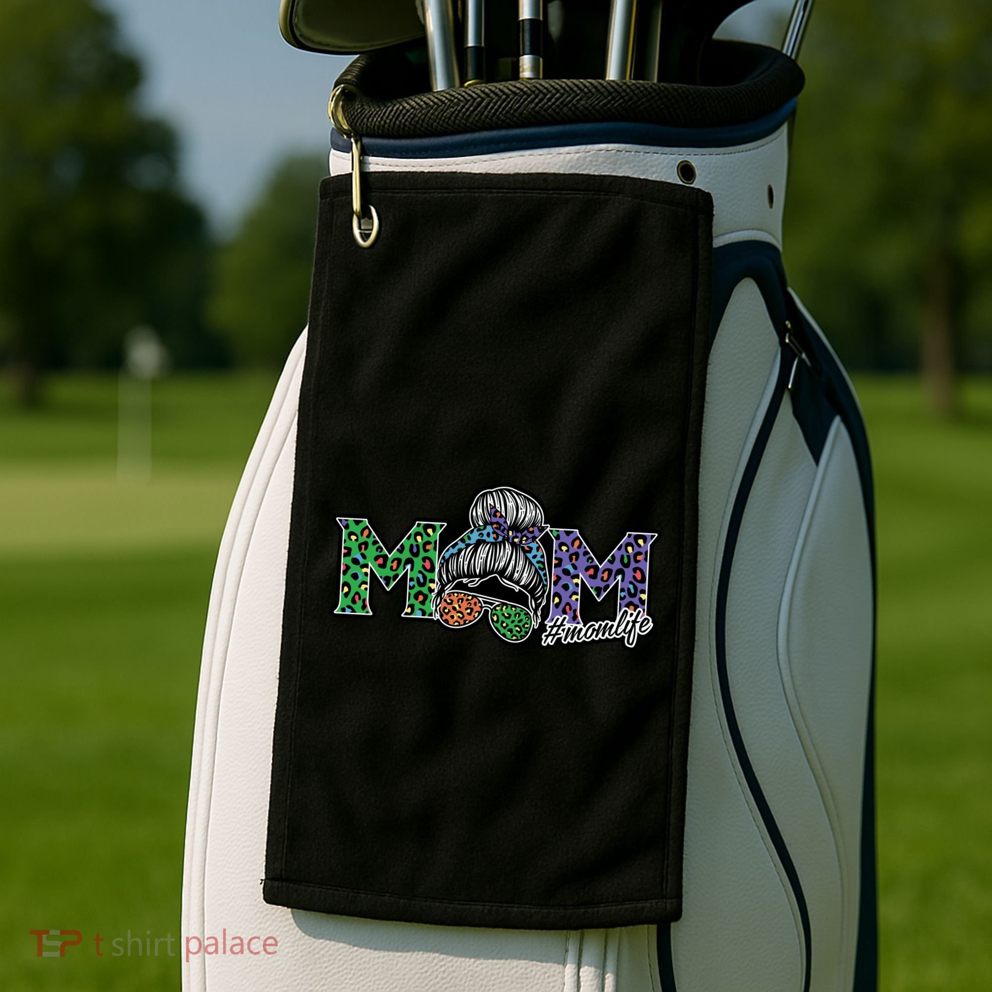 Mom Life Mothers Day Hair Bun Golf Towel