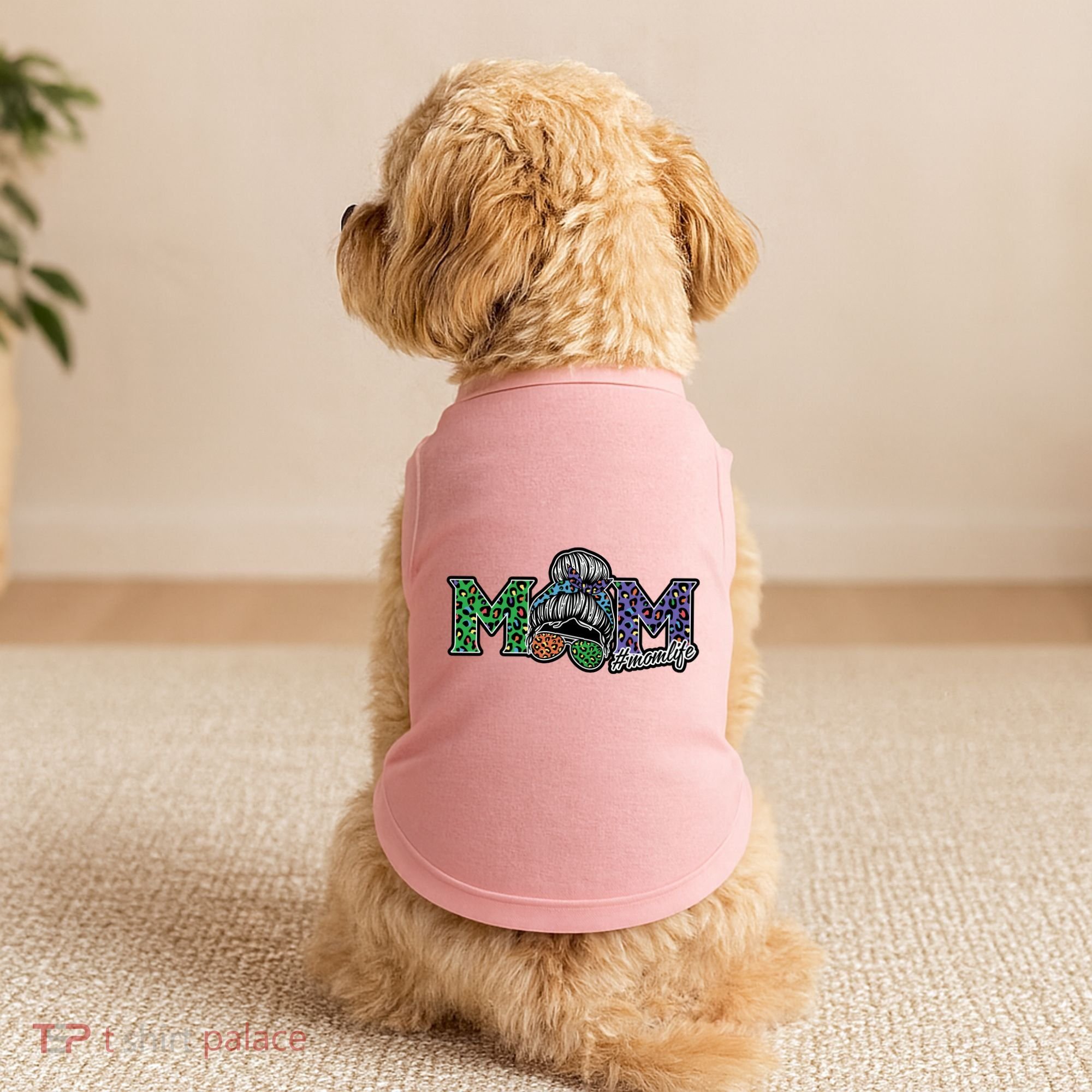 Mom Life Mothers Day Hair Bun Doggie Tank