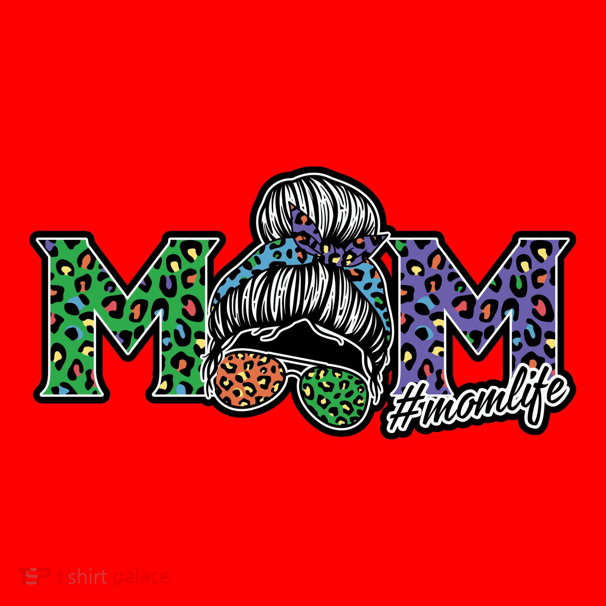 Mom Life Mothers Day Hair Bun Santa Hat