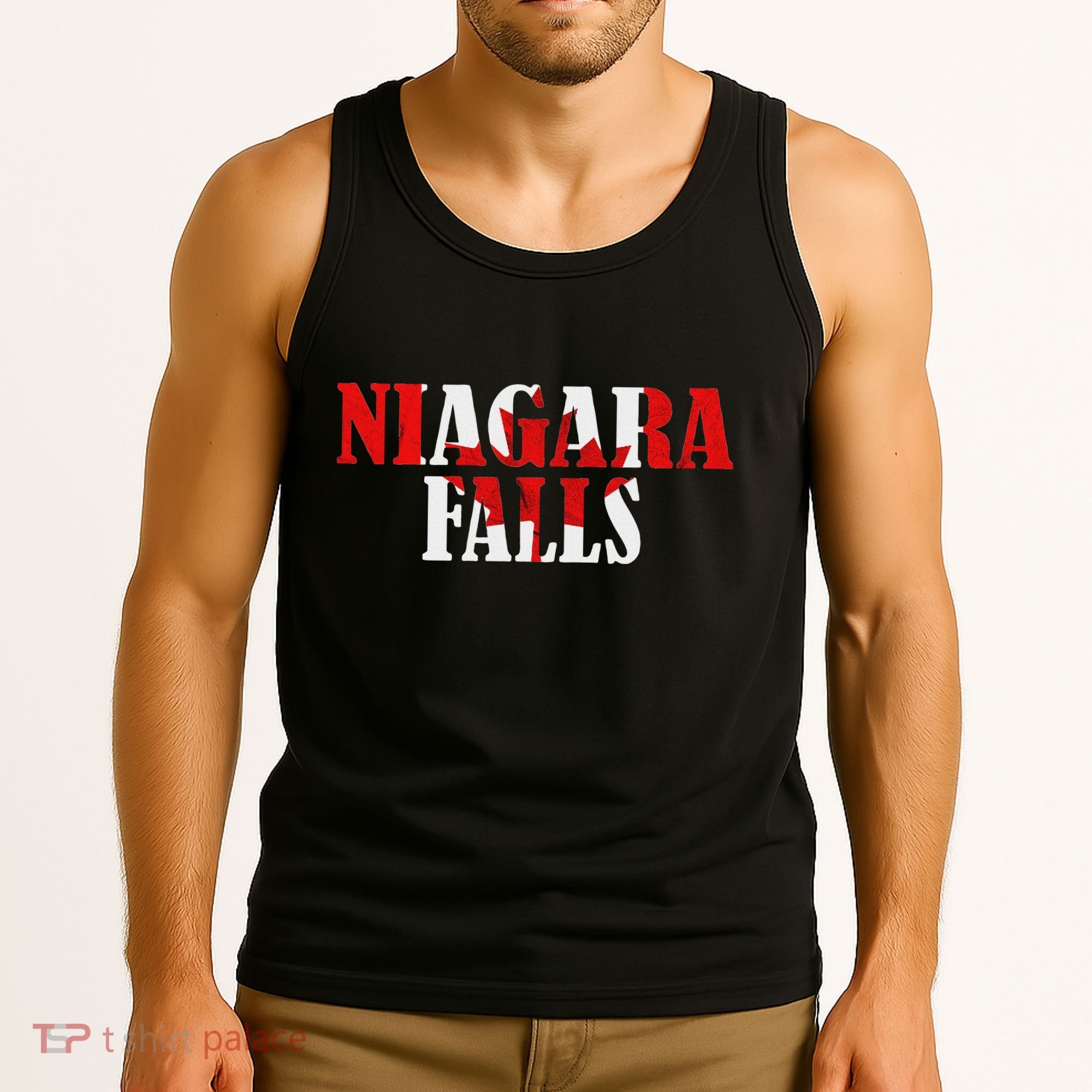 Maple Leaf Niagara Falls Canada Canadian Roots Canada Flag Tank Top
