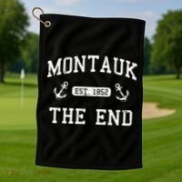 Montauk Li New York The End Gift Golf Towel thumb 1