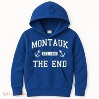 Montauk Li New York The End Gift Kids Hoodie thumb 0
